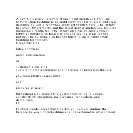 A new University library will open next month at NYU. The $100 mil.docx