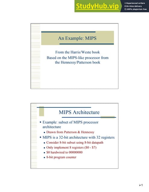 An Example  MIPS