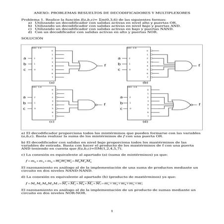 Ejercicios de Multiplexores y decodificadores