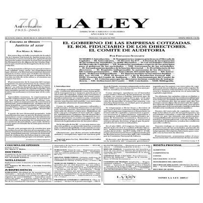 Fernando Schvartz - Articulo La Ley