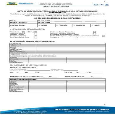 Acta para veterinarias