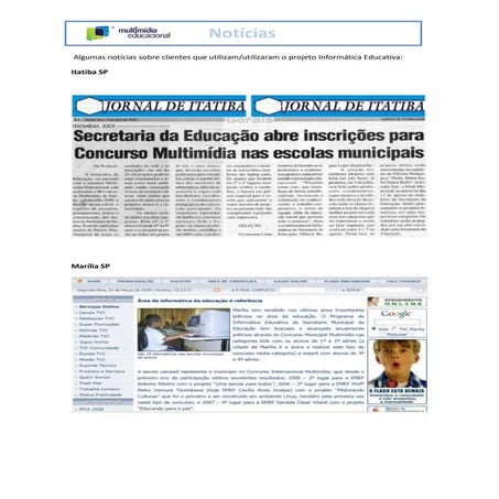 [Prêmio Imre Simon 2014] Multimídia Educacional - Clipping II