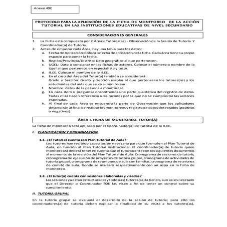 Protocolo de actuación para la aplicación de instrumentos