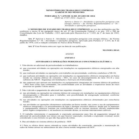 Anexo iv da nr 16   periculosidade por eletricidade