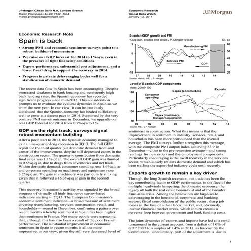 J.P. Morgan - "Spain is back"