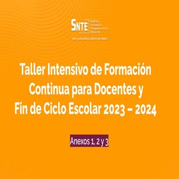 Taller intensivo de formación continua para docentes fin de ciclo escolar