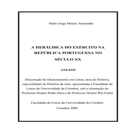 Anexos a heráldica do exército na república portuguesa no sé