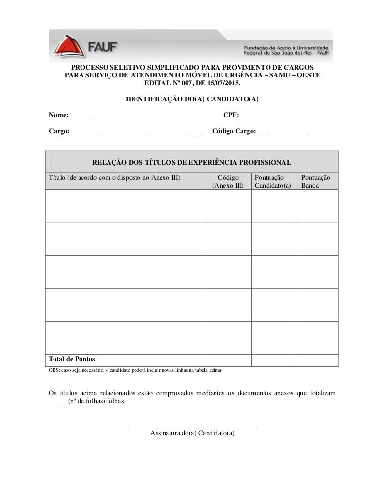 Anexo v formulario para entrega dos titulos