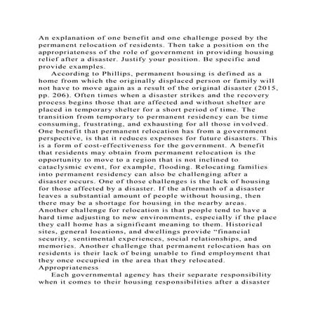 An explanation of one benefit and one challenge posed by the permane.docx