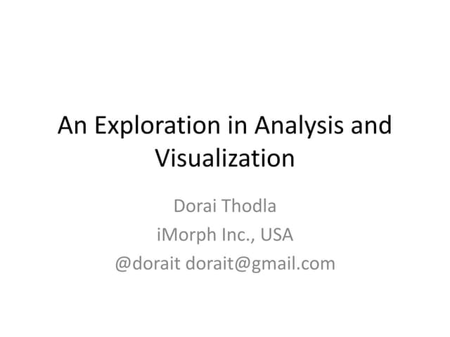 An exploration in analysis and visualization
