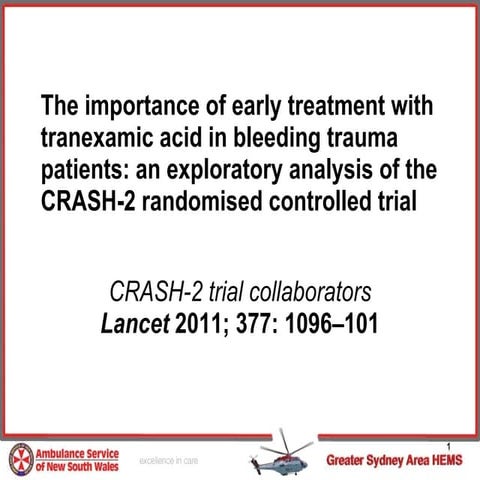 An exploratory analysis of the crash 2 rct