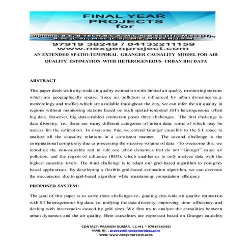 AN EXTENDED SPATIO-TEMPORAL GRANGER CAUSALITY MODEL FOR AIR QUALITY ESTIMATIO...