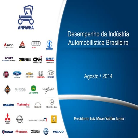 Anfavea dados de vendas de veículos - Agosto 2014