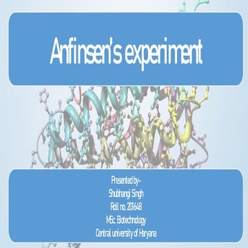 Anfinsen's Experiment