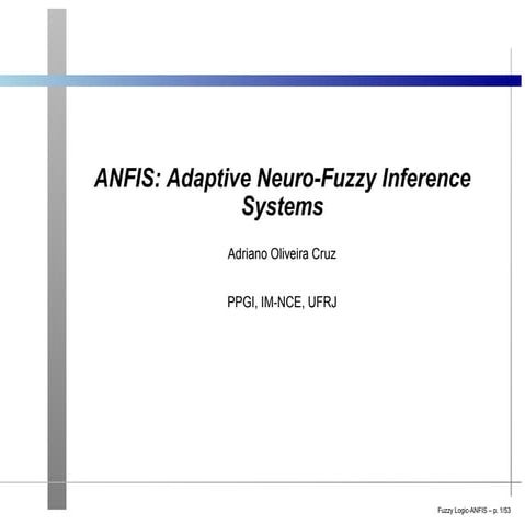 Adaptive neuro fuzzy inference system ANFIS | PPT