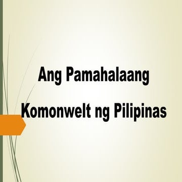Ang Pamahalaang Komonwelt ng Pilipinas
