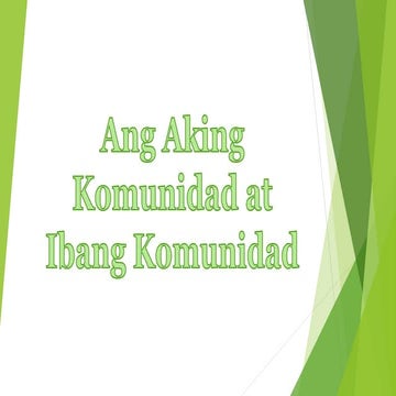 Ang Aking Komunidad at Ibang Komunidad