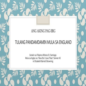 Ang Aking Pag-ibig (aralin at gawain)