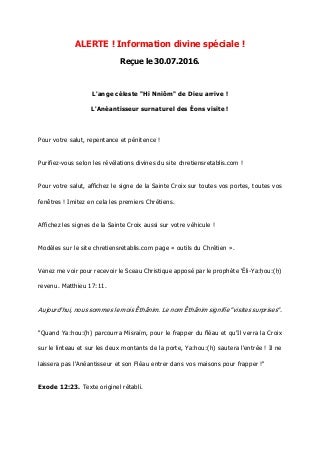 Ange céleste visite