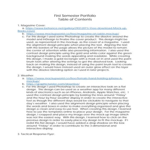 Student Portfolio One