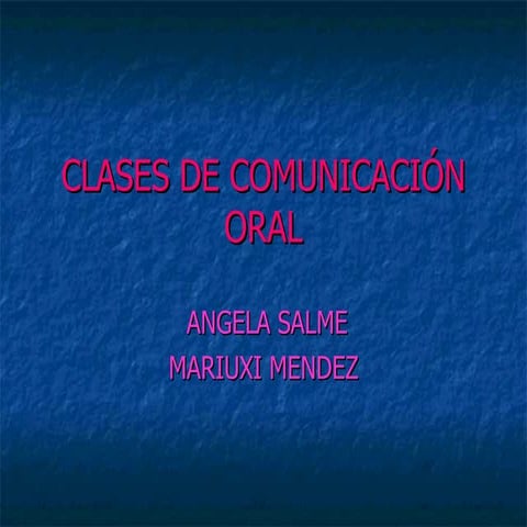 COMUNICACION ORAL
