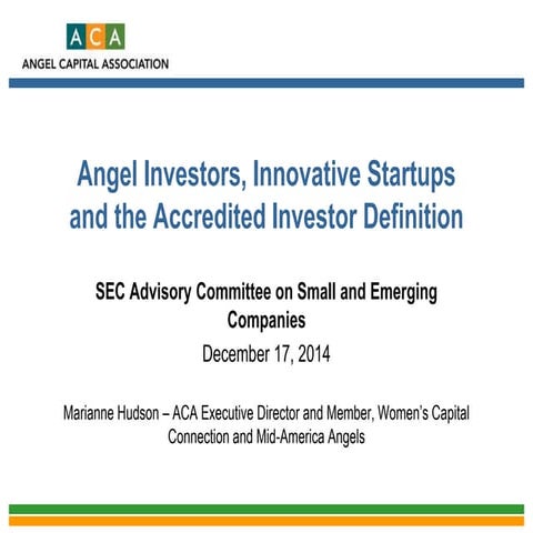 Presentation for the SEC - Angel Market in 2014