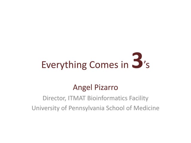 Everything comes in 3's