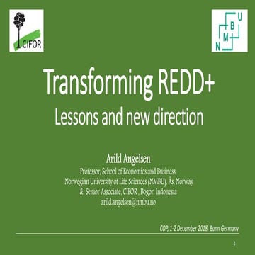 Transforming REDD+ Lessons and new direction