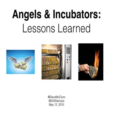 Angel Investing & Incubators: Lessons Learned 