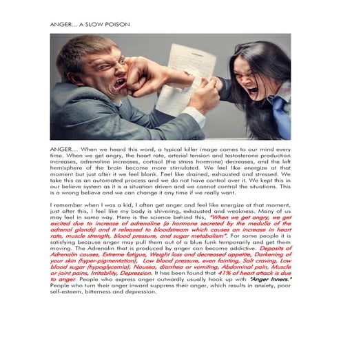Anger.... A slow poison