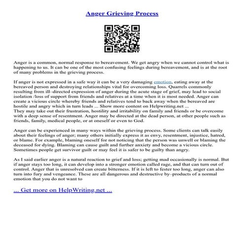 Anger Grieving Process