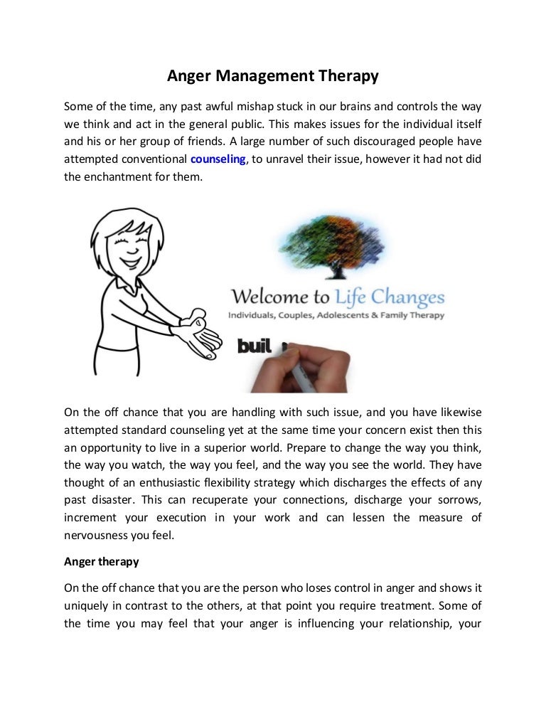 Anger management therapy