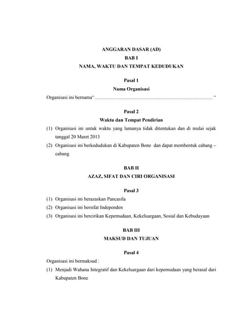 Contoh Draft A D A R T | DOC