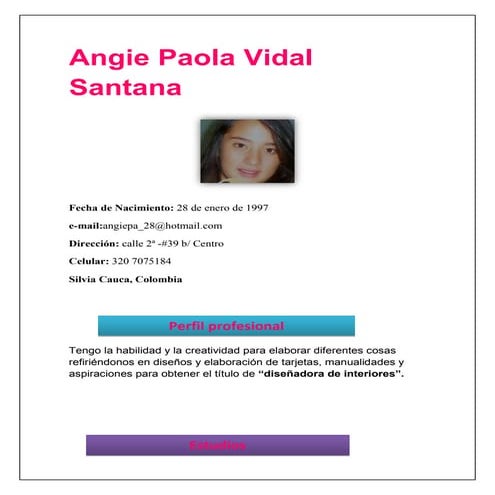 Angie paola vidal santana
