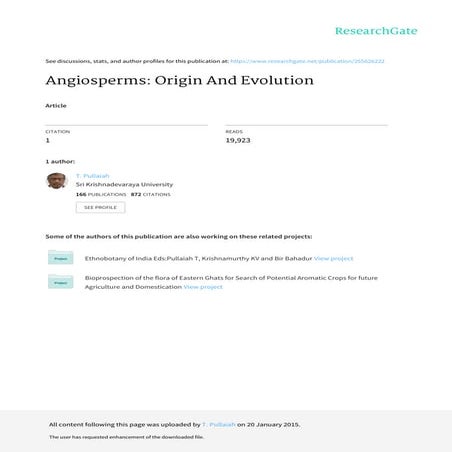 Angiosperms origin and_evolution