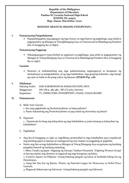 ANG KABABAIHAN SA KASALUKUYANG ASYA.docx