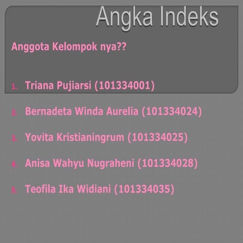 Angka indeks dan kegunaannya