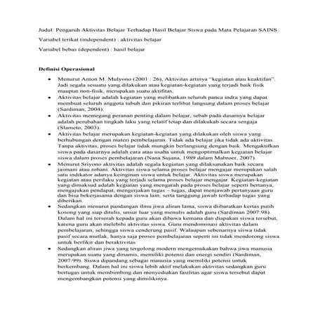 Angket aktivitas belajar