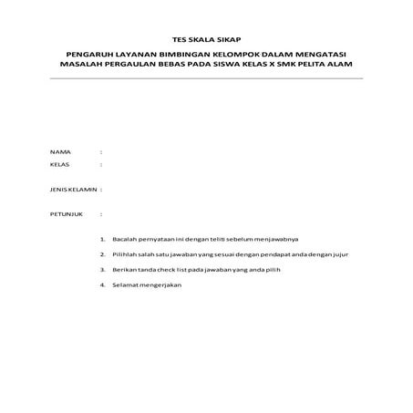 Angket tes skala sikap skripsi