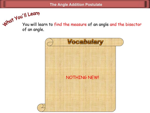 Angle Addition Postulate (Geometry 3_3)