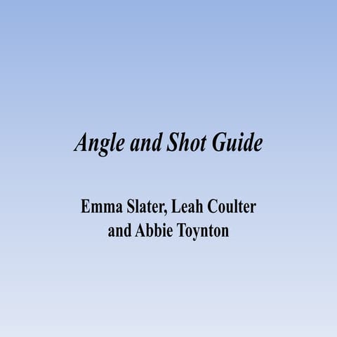 Angle and shot guide 