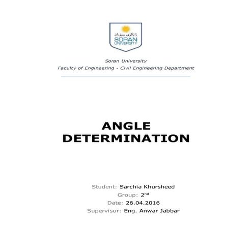 Angle determination - Report
