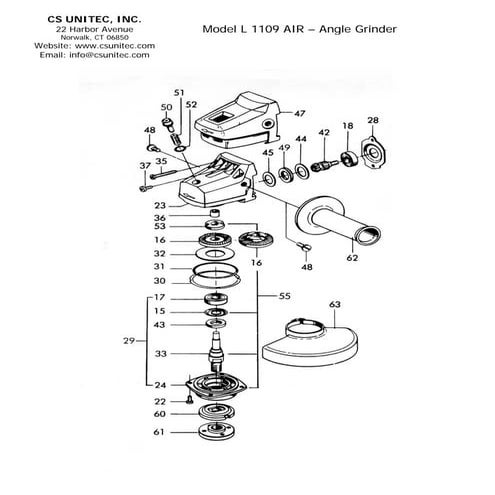 CS Unitec Angle Grinder: L 1109 AIR