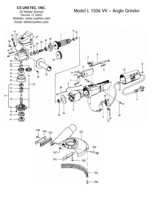 CS Unitec Angle Grinder: L 1509 FR | PDF | Home Appliances | Home & Garden