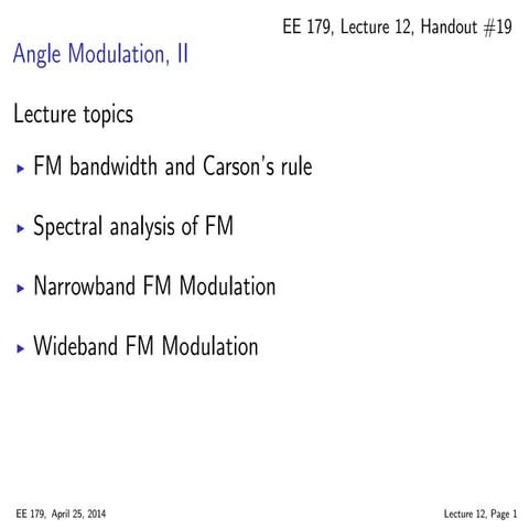 Angle modulation fm
