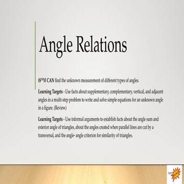 Angle Relations Comp & Supple Vertical Adjacent (Teacher) [Autosaved].pptx