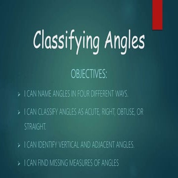 Classifying and Measuring Angles