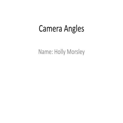 Types Of Camera Angles