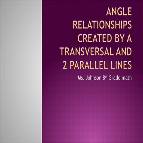 Angles created by transversal and paralle
