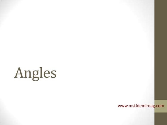 Angles: Naming, Types, and How to Measure Them | PPT